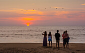 People watching the sunset on the beach at San Francisco ("San Pancho"), Nayarit, Mexico.