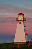 Cape Tryon Lighthouse at dusk; Prince Edward Island, Canada.
