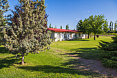 Geschäftszentrum im Resort Club Tapiz Boutique Hotel, einer Bodega (Weinkellerei) und Unterkunft in der Gegend von Maipu in Mendoza, Provinz Mendoza, Argentinien