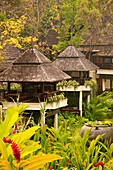Four Seasons Resort guest rooms and gardens in Chiang Mai, Thailand.