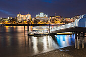 Festival Pier on South Bank, with Embankment behind, London, England
