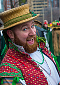 Participant at the annual Saint Patrick's Day Parade in Chicago
