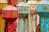 Paper lanterns at Wat Phan Tao Buddhist temple in Chiang Mai, Thailand.
