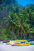 Tropical beach in Tortuga island Costa Rica. The island covers approximately 300 acres and includes forests and beaches