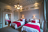 Bedroom at Casa Gangotena Boutique Hotel, luxury accommodation in the Historic City of Quito, Ecuador, South America