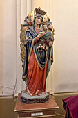 Statue of Our Lady of Perpetual Sorrows with the Christ child in the San Vicente Ferrer Church in Godoy Cruz, Mendoza, Argentina.