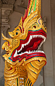 Dragon figure at Wat Chedi Luang Wora Wihan Buddhist temple in Chiang Mai, Thailand.