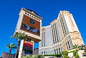 Das Palazzo Hotel und Kasino in Las Vegas. Das Palazzo-Hotel wurde 2008 eröffnet und ist das höchste fertiggestellte Gebäude in Las Vegas.