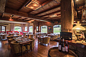 Restaurant im Tremun Kau Yatun Hotel de Campo, El Calafate, Provinz Santa Cruz, Argentinisches Patagonien, Argentinien