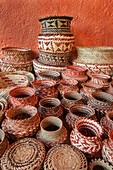 Geflochtene Tarahumara-Körbe; Copper Canyon, Chihuahua, Mexiko.