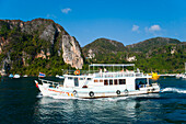 Tourist Ferry transporting people around the Thai islands, Thailand, South East Asia