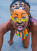 Teilnehmer am Barranquilla-Karneval in Barranquilla, Kolumbien, einem der größten Karnevalsfeste der Welt