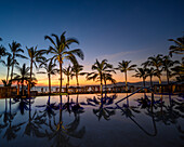 Sonnenuntergang im Marival Emotions Resort in Nuevo Vallarta, Riviera Nayarit, Mexiko.