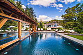 Schwimmbad und Spa im Las Balsas Gourmet Hotel und Spa, Villa la Angostura, Neuquen, Patagonien, Argentinien