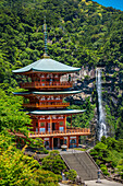 Kumano Kodo pilgrimage route. Nachisan Seiganto-ji temple and Nachi waterfall. Nachisan. Nakahechi route. Wakayama Prefecture. Kii Peninsula. Kansai region. Honshü Island . UNESCO World Heritage Site. Japan