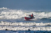 Kayaking at Myers Creek area of Pistol River State Park on the southern Oregon coast.