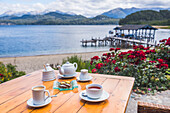 Tee und Kaffee im Las Balsas Gourmet Hotel und Spa, Las Balsas Bay, Villa la Angostura, Neuquen, Patagonien, Argentinien