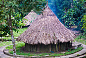 Indian house in "Pueblito" an archaelogic site in "Tayrona" national park , Colombia