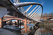 Merchants Bridge and the Bridgewater Canal, Castlefield, Manchester, England, United Kingdom, Europe