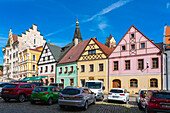 Houses at Marketplace square in Loket, Sokolov District, Karlovy Vary Region, Bohemia, Czech Republic (Czechia), Europe