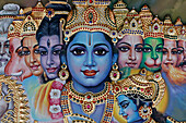 Sri Krishnan Hindu-Tempel, blauhäutiger Krishna, die Hindu-Gottheit der Liebe und des Mitgefühls, Singapur, Südostasien, Asien