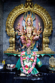 Sri Veeramakaliamman Hindu temple, Mariamman, the goddess of Rain and Fertility, Singapore, Southeast Asia, Asia