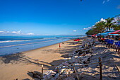 View of sunny morning on Kuta Beach, Kuta, Bali, Indonesia, South East Asia, Asia
