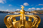 Golden Crown On Skeppsholmsbron Bridge.