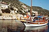 Gulet Boat Anchored In Kas