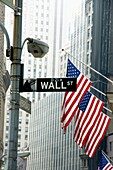 Wall Street Zeichen in Lower Manhattan