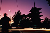 Silhouette der Toji-Pagode