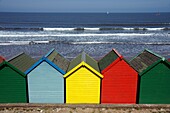 Colorful Beach Huts By Sea