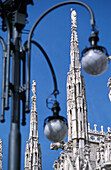 Street Light With Duomo Cathedral In Background
