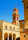 Clock Tower And Piazza Pio Ii