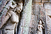 Carvings Of Dancing Apsara At Prasat Ta Som, Angkor,Siem Reap,Cambodia