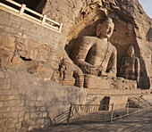 Buddhist Statues And Carvings At Yungang Caves, Wuzhou Shan Mountains,China