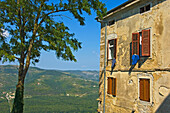 Laundry Hanging From Shutters In Motovun, Istria,Croatia
