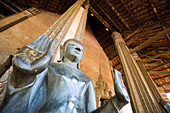 Statue Of Buddha Inside Ho Phro Keo Temple In Vientiane,Laos, Built In 1565