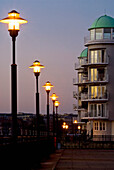 Street Lights In Rotherhithe, London,England,Uk