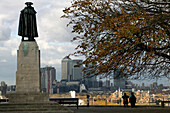 View Of Canary Wharf From Royal Observatory, Greenwich Park,London,Uk