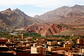 View Of Village In Atlas Mountains, Valley Of Roses,Dades Valley,Morocco