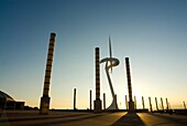 Montjuic Telecommunications Tower In Olympic Site, Barcelona,Spain