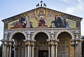 Church Of All Nations With A Colourful Depiction Of Jesus Christ And His Followers; Jerusalem, Israel