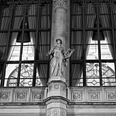 Statue of male figure with a harp; Budapest, Budapest, Hungary