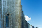 Architectural detail of the Hallgrimur church; Reykjavik, Iceland