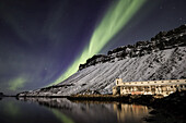 Aurora Borealis, oder Nordlicht; Djupavik, Westfjorde, Island