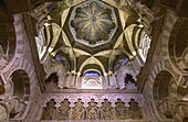 Interior and architectural detail of walls and ceilings in the Mosque-Cathedral of Cordoba; Cordoba, Malaga, Spain