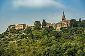 View of the picturesque medieval town given over to artists known as Groznjan; Groznjan, Istria, Croatia