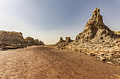 Canyon made of salt (mainly sodium chloride, potassium and magnesium), Danakil Depression; Dallol, Afar Region, Ethiopia