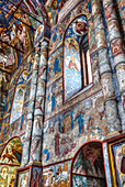 Fresken, Torkirche der Auferstehung (1670), Kreml, Goldener Ring; Rostow Welikij, Gebiet Jaroslawl, Russland.